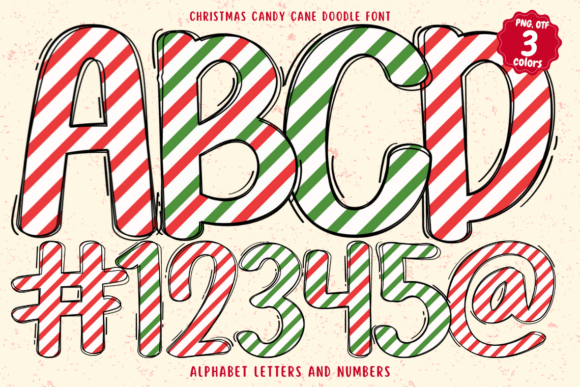 Christmas Candy Cane Doodle: A Whimsical Font for Festive Designs