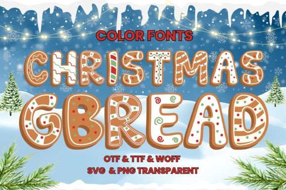 Christmas Gbread: A Festive Color Font for Vibrant Designs