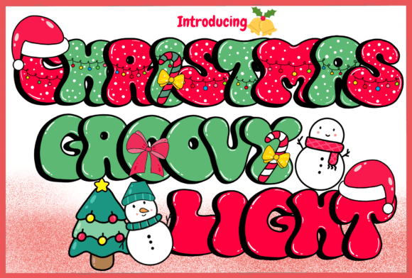 Christmas Groovy Light: A Retro Font for Modern Festive Design