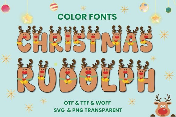 Christmas Rudolph: A Vibrant Color Font for Festive Design