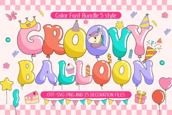 Elevate Celebratory Designs with Groovy Balloon Typography