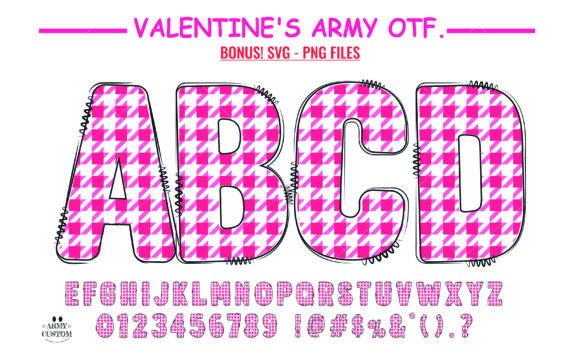 Express Affection with the Valentine’s Army Houndstooth Font