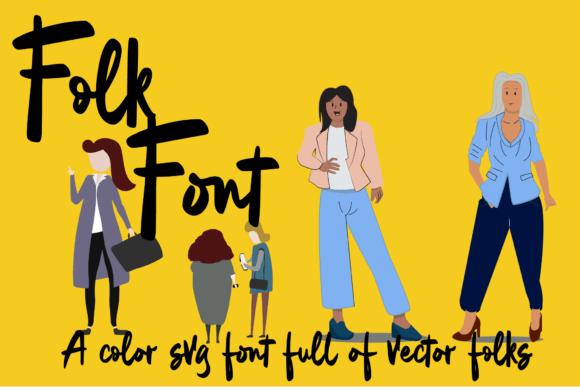 Folk Font: Vibrant Color SVG for Creative Design