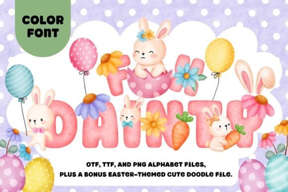 Fox Dainty: The Playful Color Font for Spring & Easter Designs