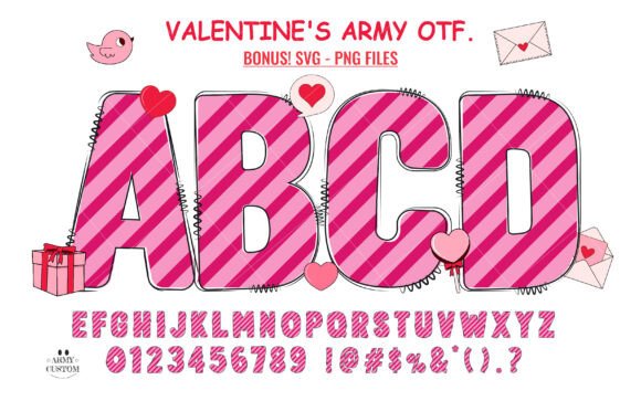Valentine's Army Stripe: A Font for Heartfelt Design